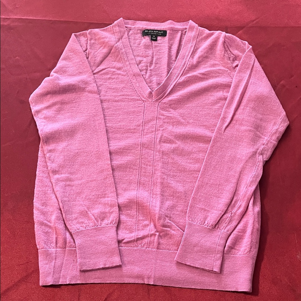 Banana Republic Pink V-Neck Sweater